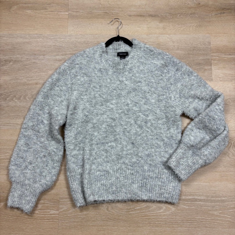 Karen Kane Marl‎ Wool Blend Textured Crew Neck Sweater Women's XL Color Gray
